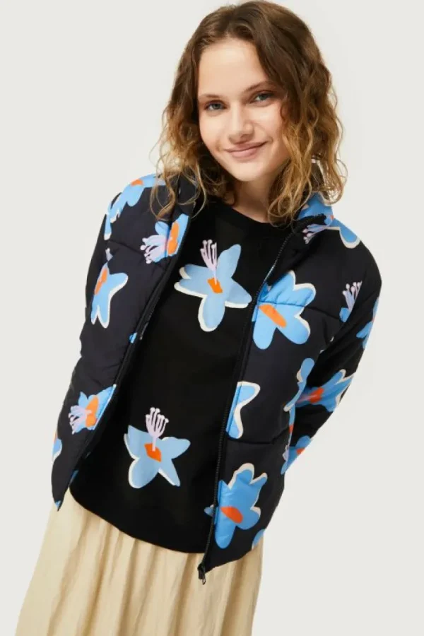 abrigo_acolchado_estampad_3.webp Abrigo acolchado estampado floral Calatea negro-COMPAÑIAFANTASTICA Fashion