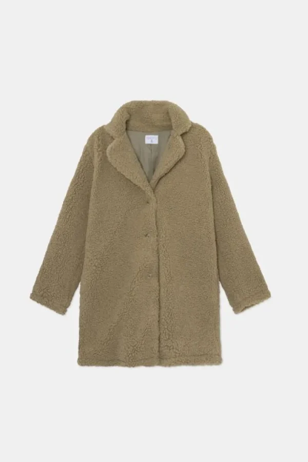 Abrigo corto de borreguito verde-COMPAÑIAFANTASTICA Outlet