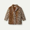Abrigo de niña de pelo estampado de leopardo-MINI Clearance