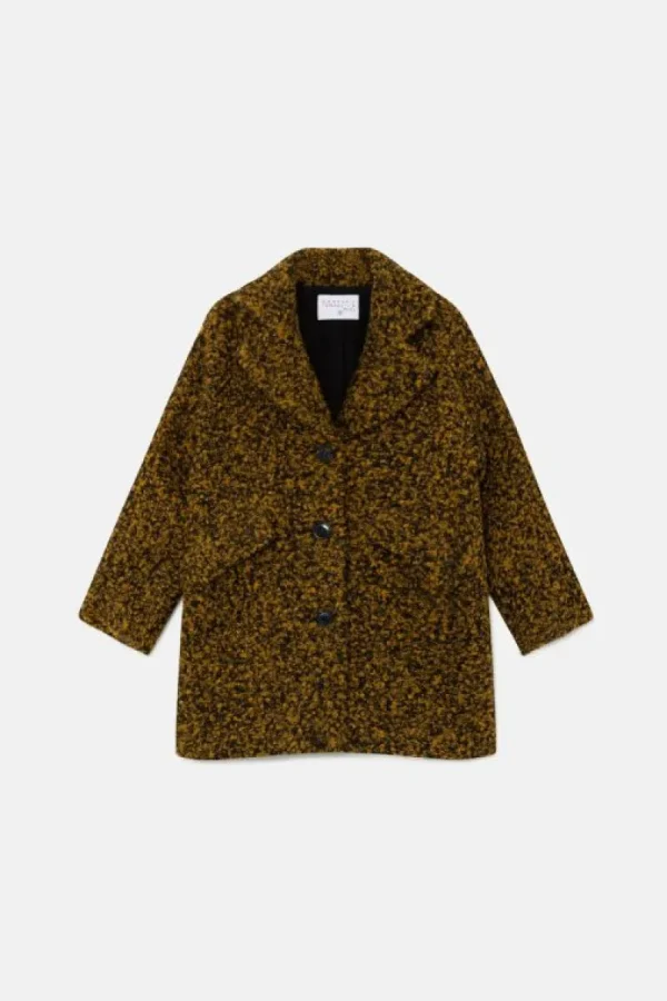 Abrigo de niña en bouclé amarillo-MINI Cheap