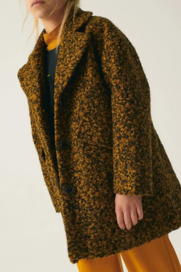Abrigo de niña en bouclé amarillo-MINI Cheap