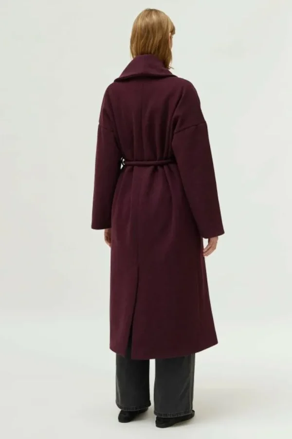Abrigo midi abierto burdeos-COMPAÑIAFANTASTICA Discount