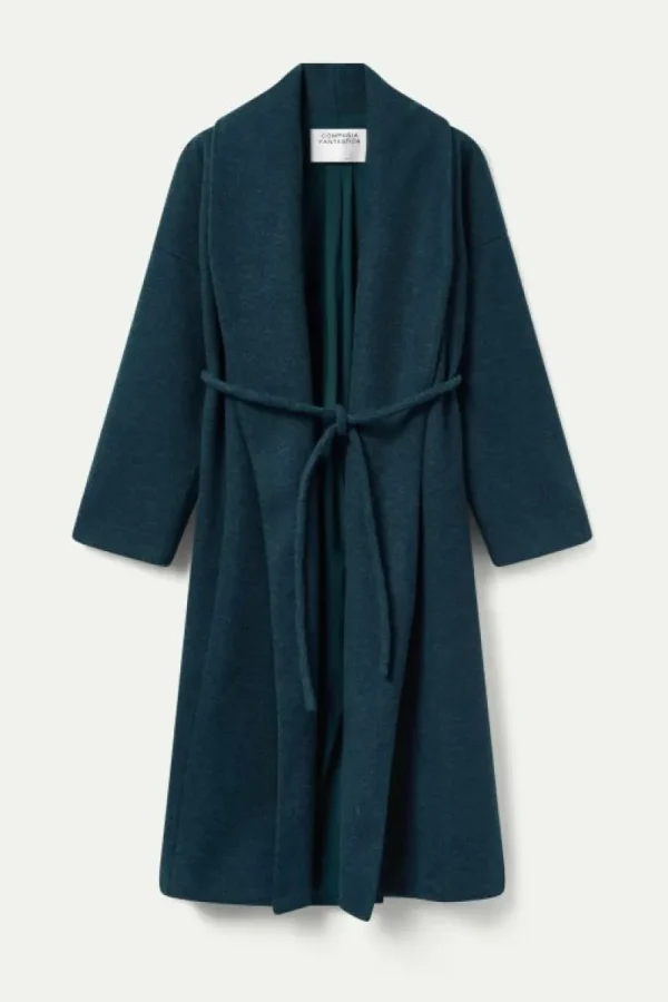 Abrigo midi abierto verde-COMPAÑIAFANTASTICA Outlet