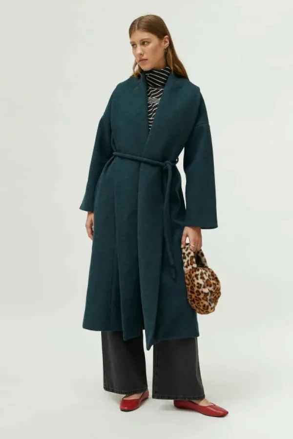 Abrigo midi abierto verde-COMPAÑIAFANTASTICA Outlet