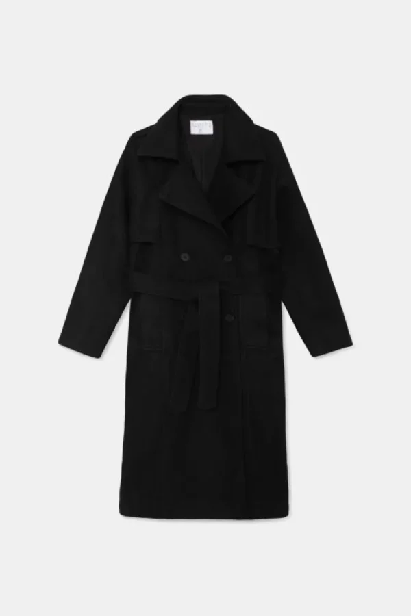 Abrigo midi con doble botonadura negro-COMPAÑIAFANTASTICA Discount