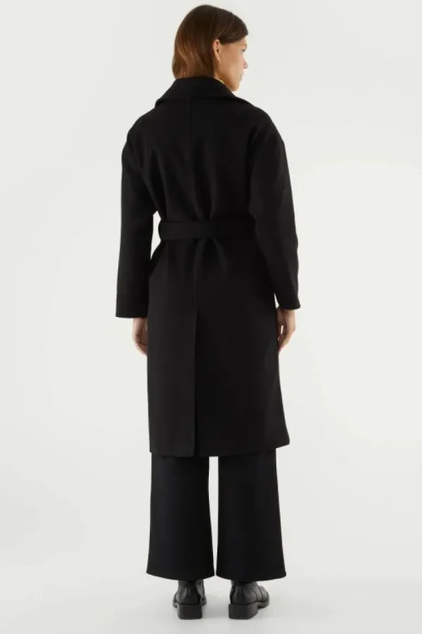 Abrigo midi con doble botonadura negro-COMPAÑIAFANTASTICA Discount
