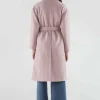 Abrigo midi con doble botonadura rosa-COMPAÑIAFANTASTICA Clearance