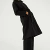 Abrigo midi con doble botonadura negro-COMPAÑIAFANTASTICA Discount