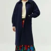Abrigo midi de bouclé azul marino-COMPAÑIAFANTASTICA Shop