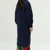 Abrigo midi de bouclé azul marino-COMPAÑIAFANTASTICA Shop