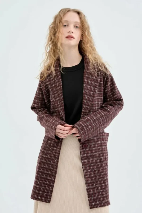 abrigo_midi_de_franela_co_0.webp Abrigo midi de franela con estampado de cuadros granates-COMPAÑIAFANTASTICA Best