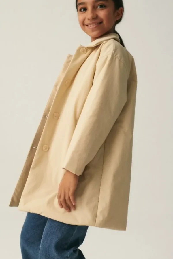 Abrigo midi unisex acolchado beige-MINI Store