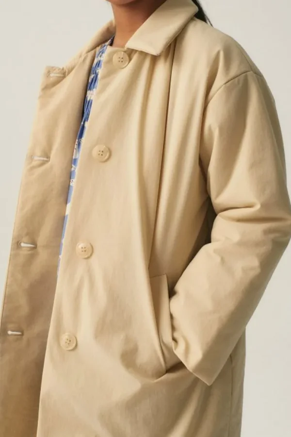 Abrigo midi unisex acolchado beige-MINI Store