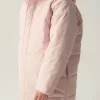 Abrigo unisex plumífero midi con capucha rosa-MINI Best Sale