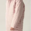 Abrigo unisex plumífero midi con capucha rosa-MINI Best Sale