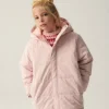 Abrigo unisex plumífero midi con capucha rosa-MINI Best Sale
