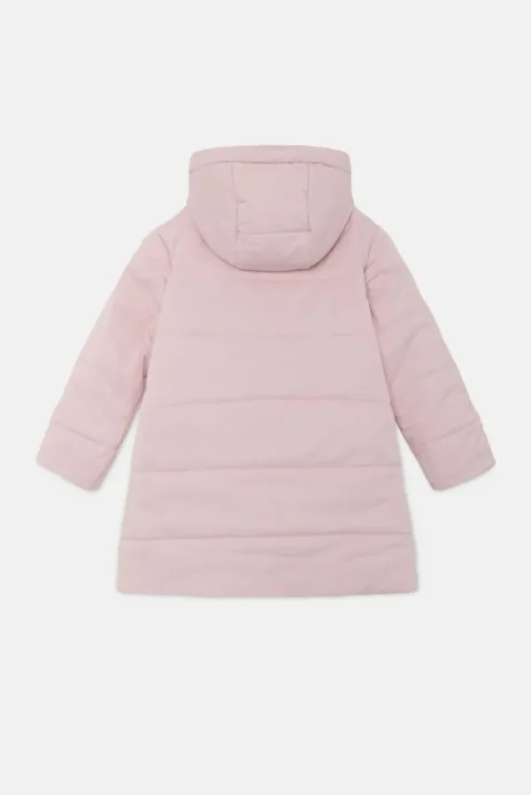 Abrigo unisex plumífero midi con capucha rosa-MINI Best Sale