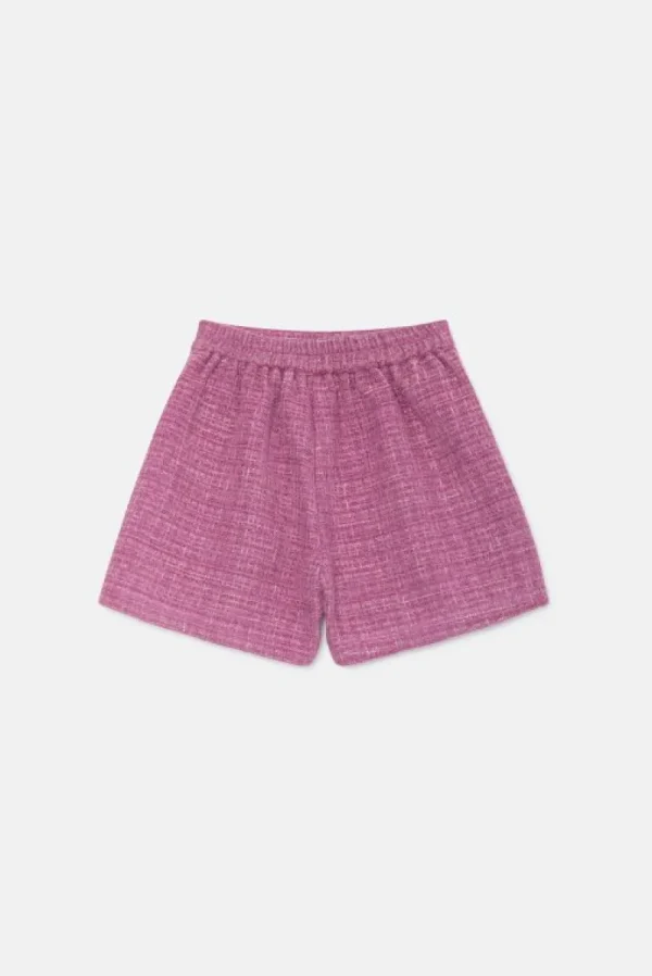 Bermudas de niña de tweed rosa-MINI Fashion
