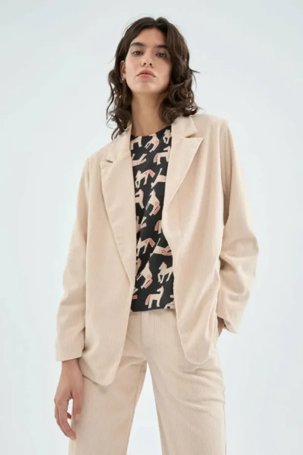 Blazer de pana beige-COMPAÑIAFANTASTICA Sale