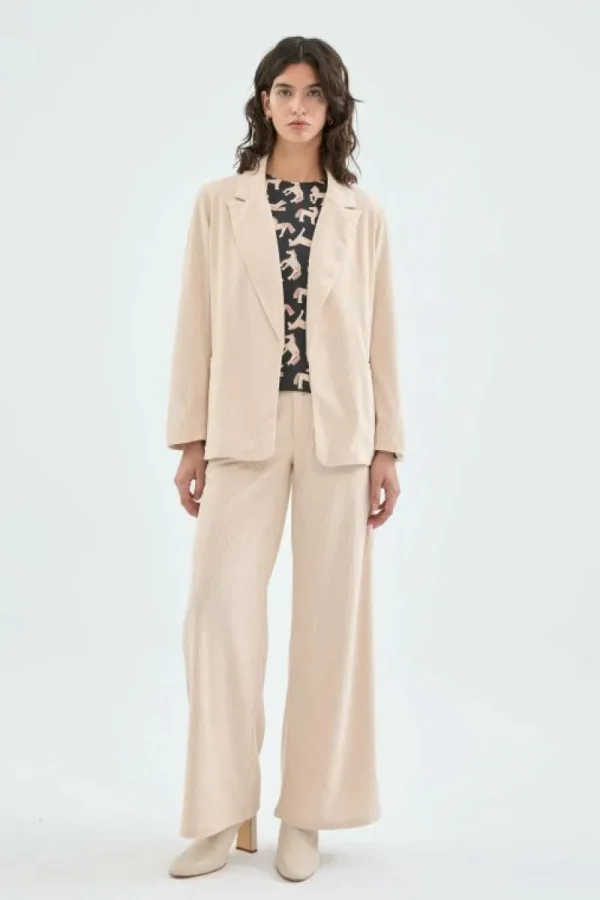 Blazer de pana beige-COMPAÑIAFANTASTICA Sale