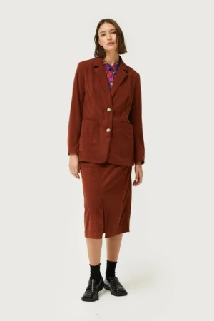 Blazer de pana marrón-COMPAÑIAFANTASTICA Best