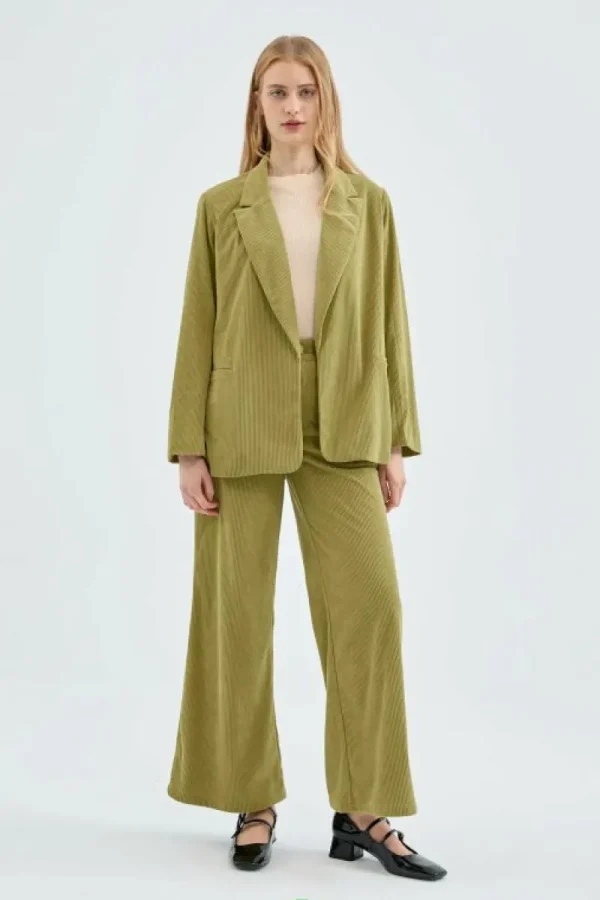 Blazer de pana verde-COMPAÑIAFANTASTICA Best