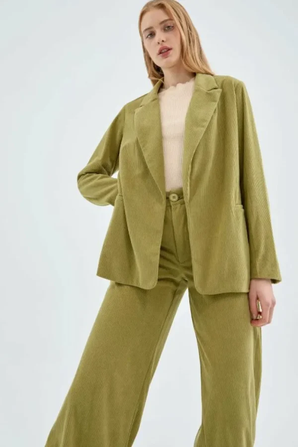 Blazer de pana verde-COMPAÑIAFANTASTICA Best