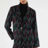 Blazer de traje con estampado de rayas negro-COMPAÑIAFANTASTICA Hot