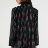 Blazer de traje con estampado de rayas negro-COMPAÑIAFANTASTICA Hot