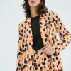 Blazer fluida de traje con estampado de lunares-COMPAÑIAFANTASTICA Discount