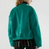 Bomber acolchada de piel sintética verde-COMPAÑIAFANTASTICA Flash Sale