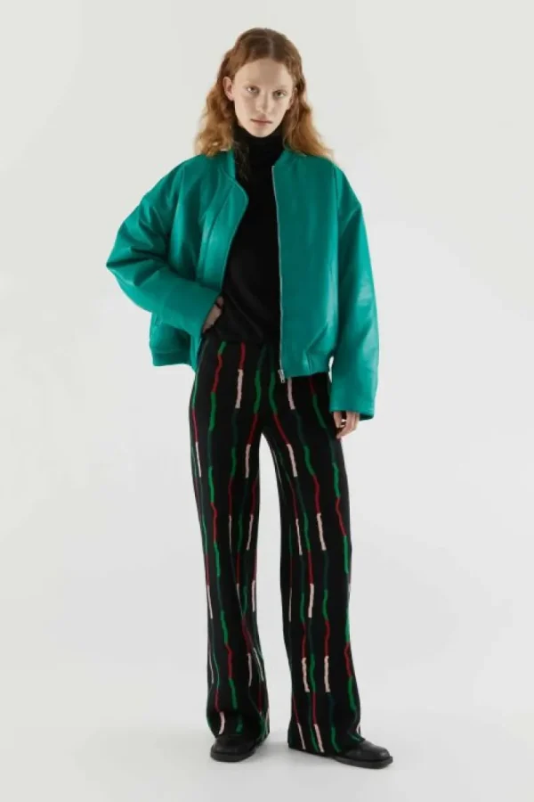 Bomber acolchada de piel sintética verde-COMPAÑIAFANTASTICA Flash Sale