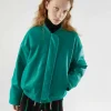 Bomber acolchada de piel sintética verde-COMPAÑIAFANTASTICA Flash Sale