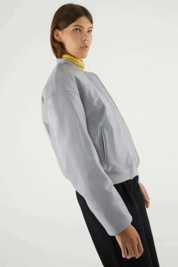 bomber_acolchada_de_piel__5.webp Bomber acolchada de piel sintética gris-COMPAÑIAFANTASTICA Best Sale