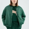 Bomber acolchada satinada verde-COMPAÑIAFANTASTICA Cheap