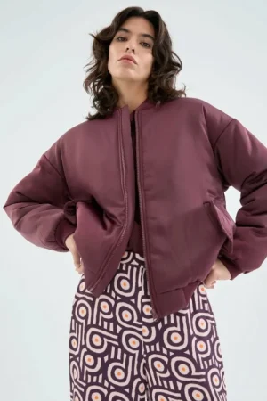Bomber acolchada satinada morada-COMPAÑIAFANTASTICA Best