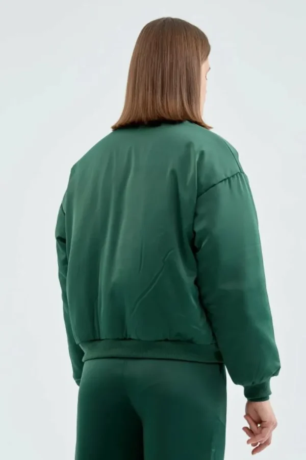 Bomber acolchada satinada verde-COMPAÑIAFANTASTICA Cheap