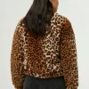 Bomber de pelo estampado de leopardo-COMPAÑIAFANTASTICA Cheap