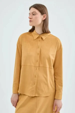 Camisa de ante amarilla-COMPAÑIAFANTASTICA Fashion