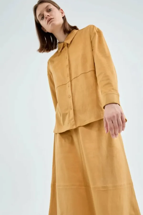 Camisa de ante amarilla-COMPAÑIAFANTASTICA Fashion