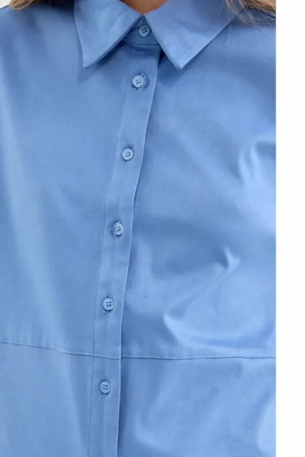 Camisa de ante azul-COMPAÑIAFANTASTICA New