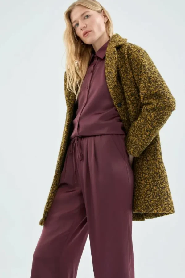 Camisa de manga larga satinada morada-COMPAÑIAFANTASTICA Flash Sale