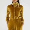 Camisa de manga larga y terciopelo amarillo amarillo-COMPAÑIAFANTASTICA Cheap