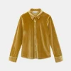 Camisa de manga larga y terciopelo amarillo amarillo-COMPAÑIAFANTASTICA Cheap