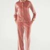 Camisa de manga larga y terciopelo rosa-COMPAÑIAFANTASTICA New