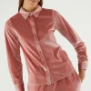 Camisa de manga larga y terciopelo rosa-COMPAÑIAFANTASTICA New