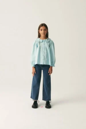 camisa_de_nia_con_cuello__0-1.webp Camisa de niña con cuello bobo azul-MINI Flash Sale
