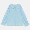 Camisa de niña con cuello bobo azul-MINI Flash Sale
