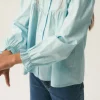Camisa de niña con cuello bobo azul-MINI Flash Sale