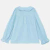 Camisa de niña con cuello bobo azul-MINI Flash Sale
